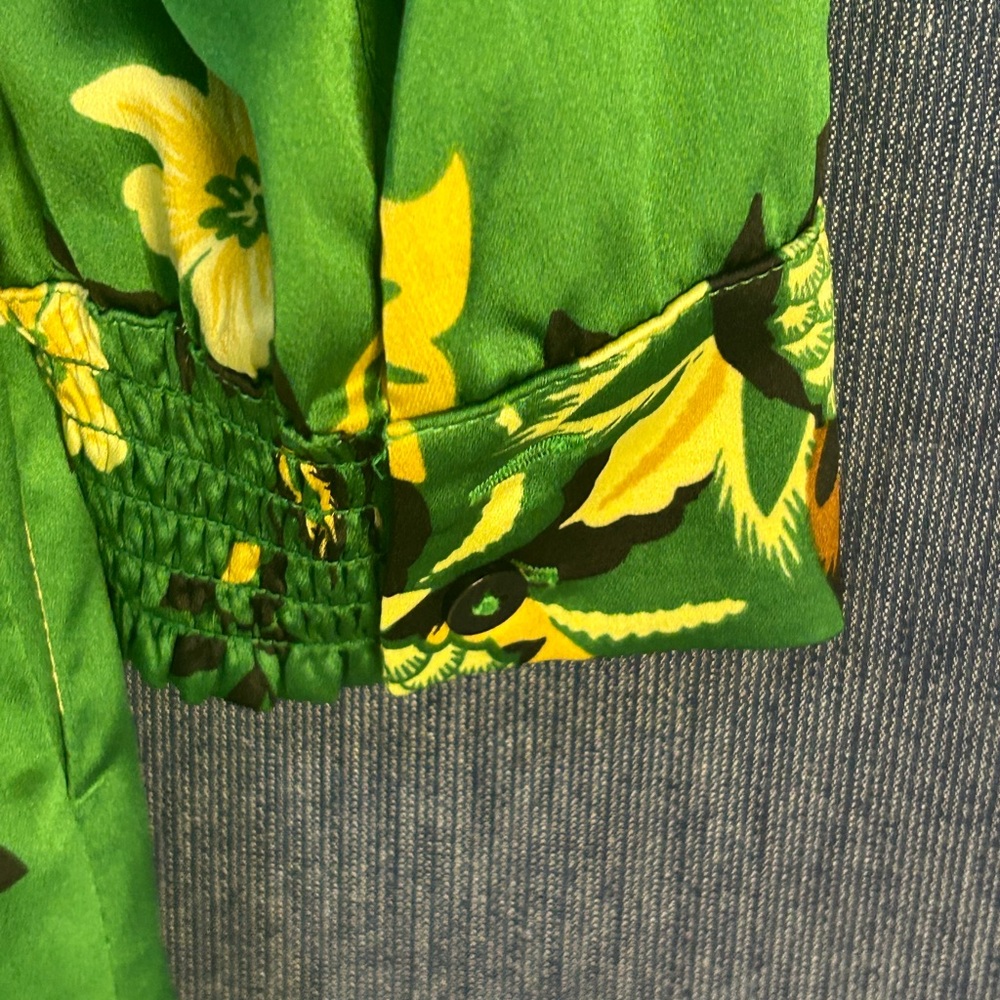 Chico's Green Maxi Dress with Yellow Floral Print - Picture 9 of 9
